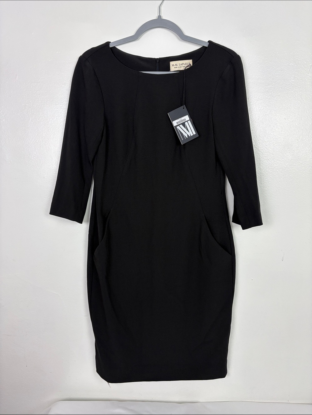 M.M LaFleur New Women’s 6 Black The Etsuko Pockets Quarter Sleeve Dress